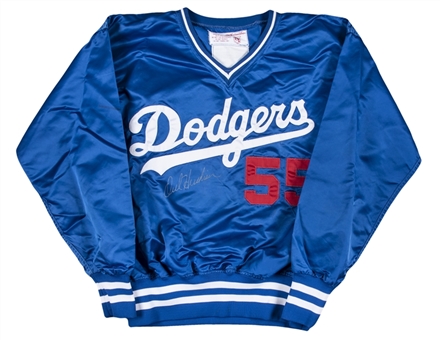 1983-84 Era Orel Hershiser Game Used & Signed Los Angeles Dodgers Warm-Up Pullover Jacket (PSA/DNA & Beckett)